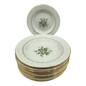 Service de 12 assiettes - floral