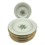 Service of 12 vintage deep plates L'Amandinois Floral Decoration and Gilding