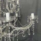 Pair of large Maria Theresa chandeliers. Crystal and glass.