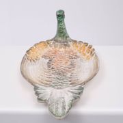 Mid century modern large Italian ceramic Peacock platter