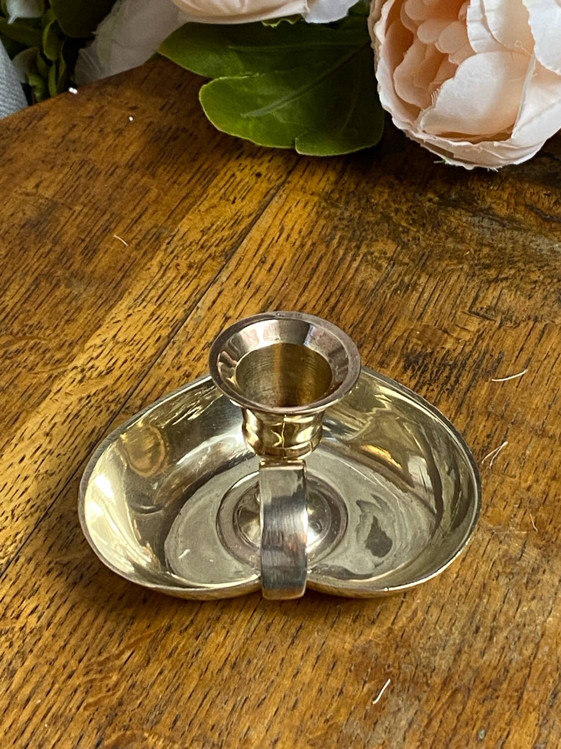 Brass heart candle holder
