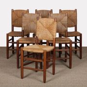 Set of 6 chairs, model Bauche no. 19, by Charlotte Perriand, 1950