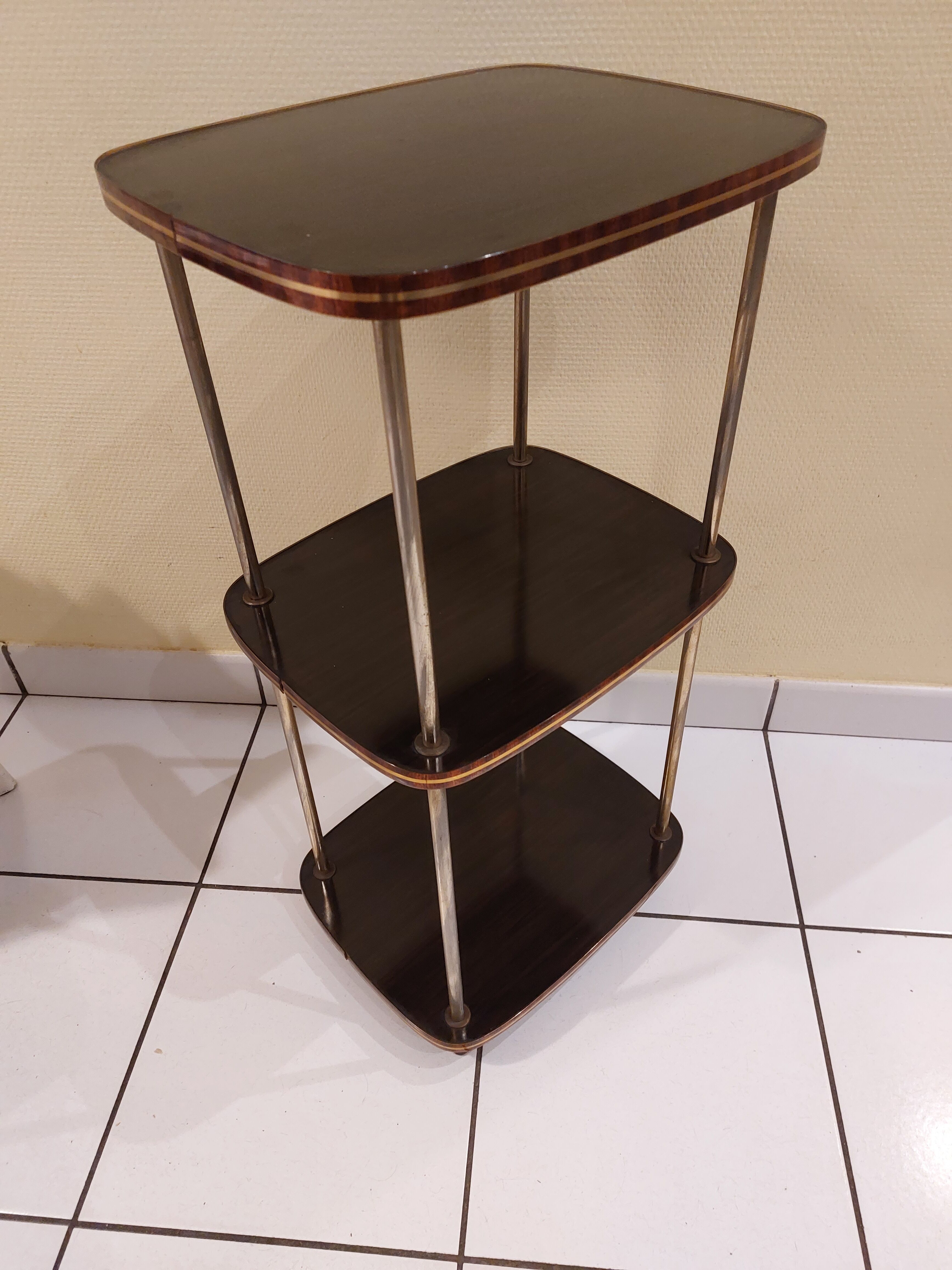 Shelf in formica and gilded metal 1960