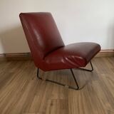 Pair of vintage burgundy red armchairs