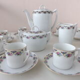 Service à café ancien romantique en porcelaine