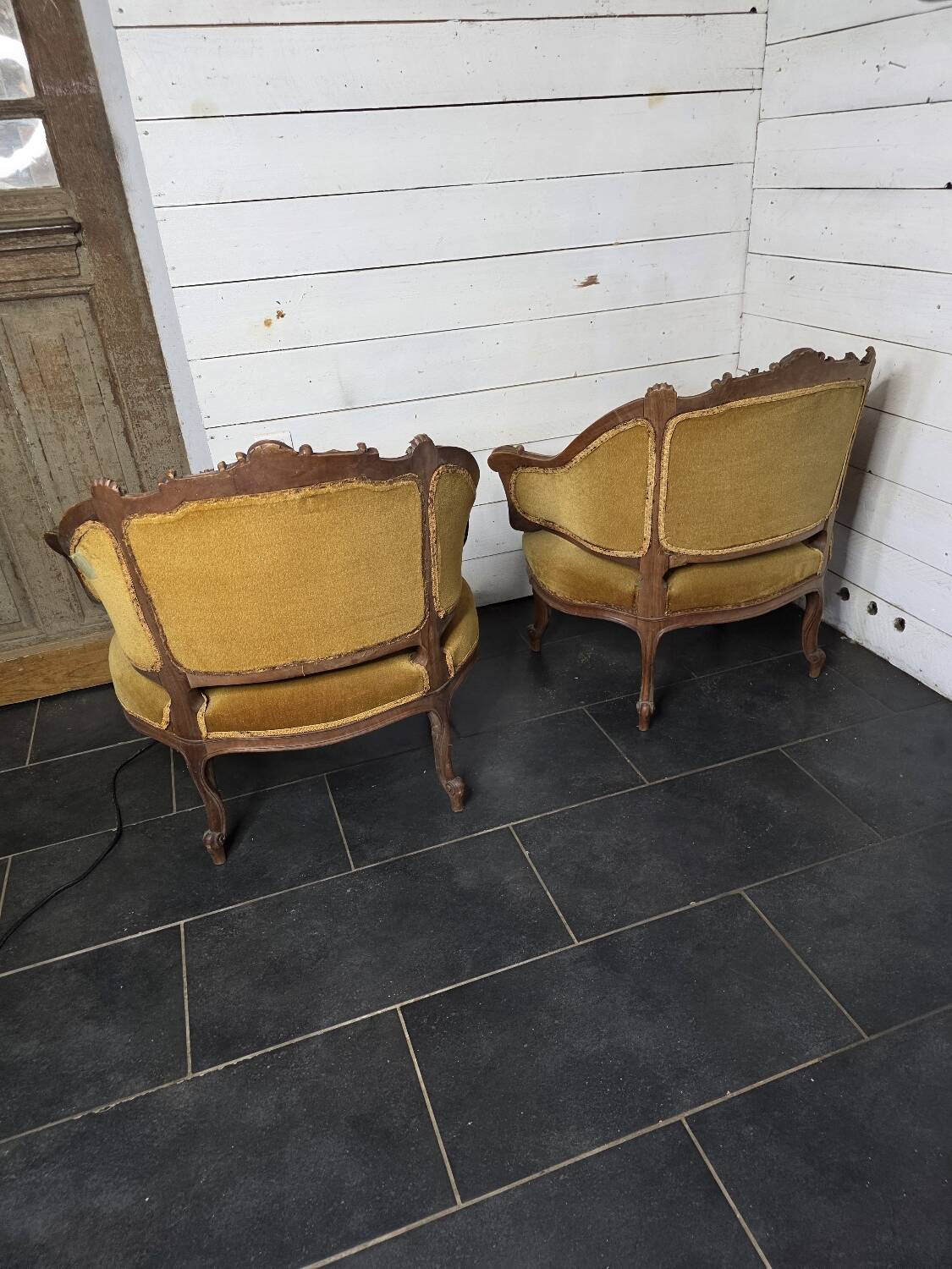 Paire de fauteuils marquise style Louis XV