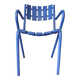 1950s garden armchair in wood and ultramarine blue metal