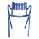 1950s garden armchair in wood and ultramarine blue metal