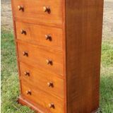 Mahogany and marble chest of drawers or chiffonier