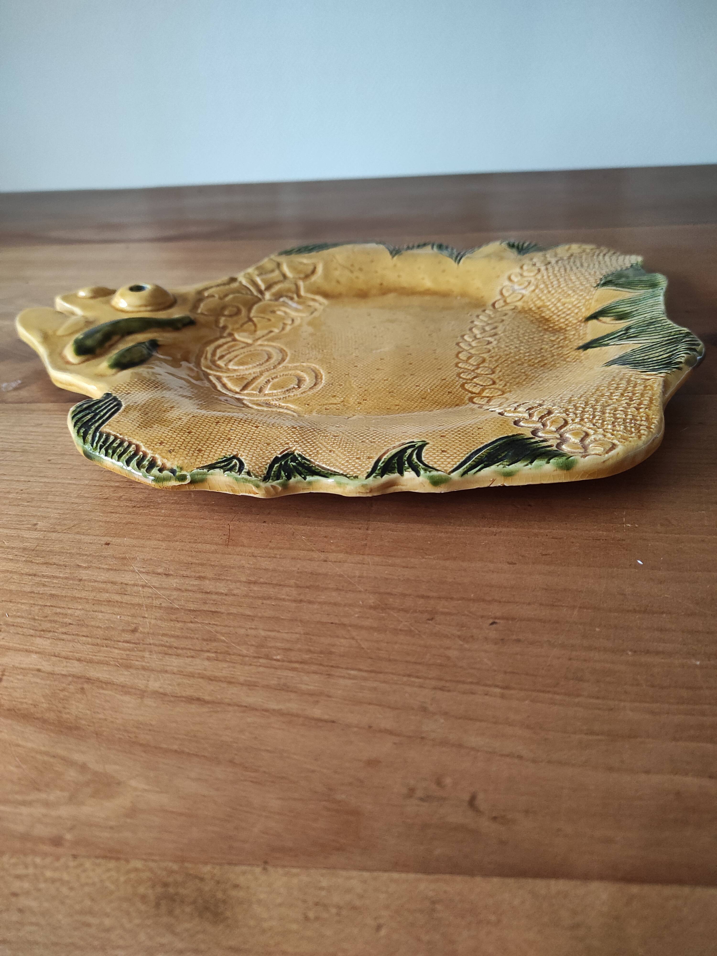 Glazed earthenware dish signed Annette Boyer