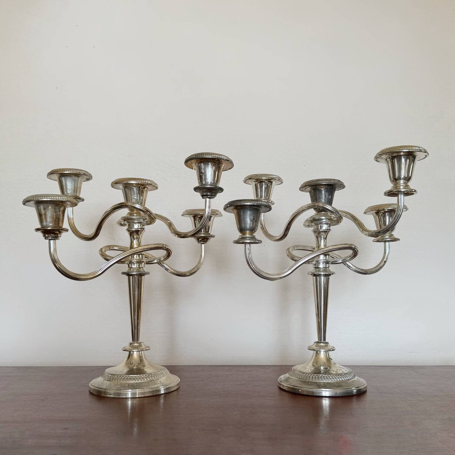 Chandeliers métal argenté années 70 (X2)