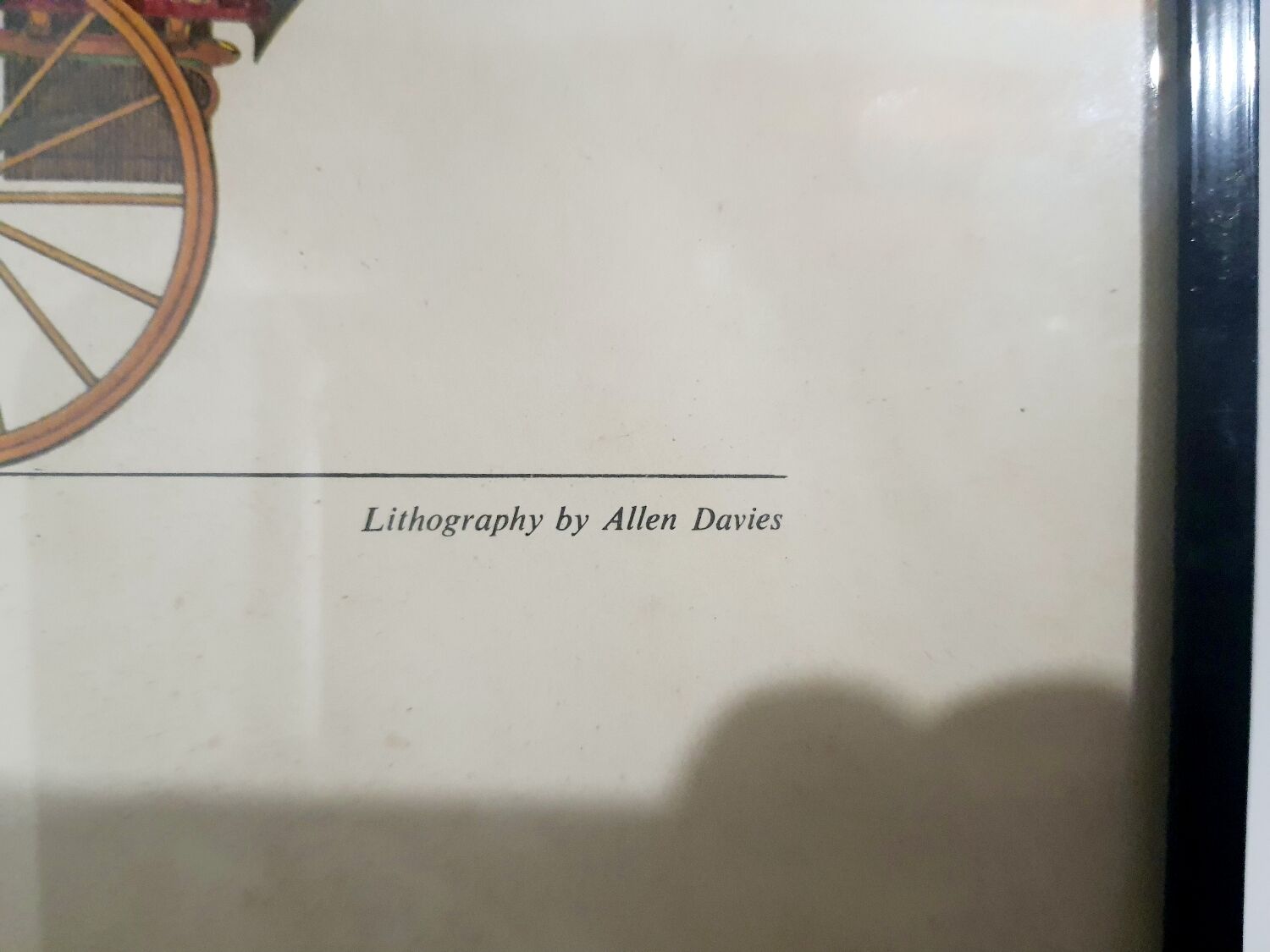 Lithograph by Allen Davies "Bow top wagon"