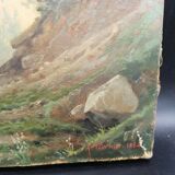 Oil on canvas painting landscape signed A Tournier 1884