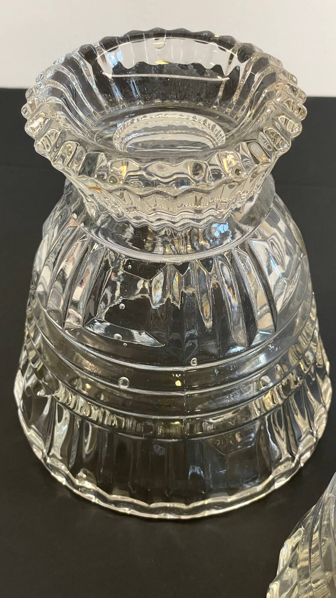 Paire vases géométriques semi-cristal vintage