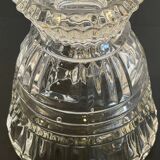Pair of vintage geometric semi-crystal vases