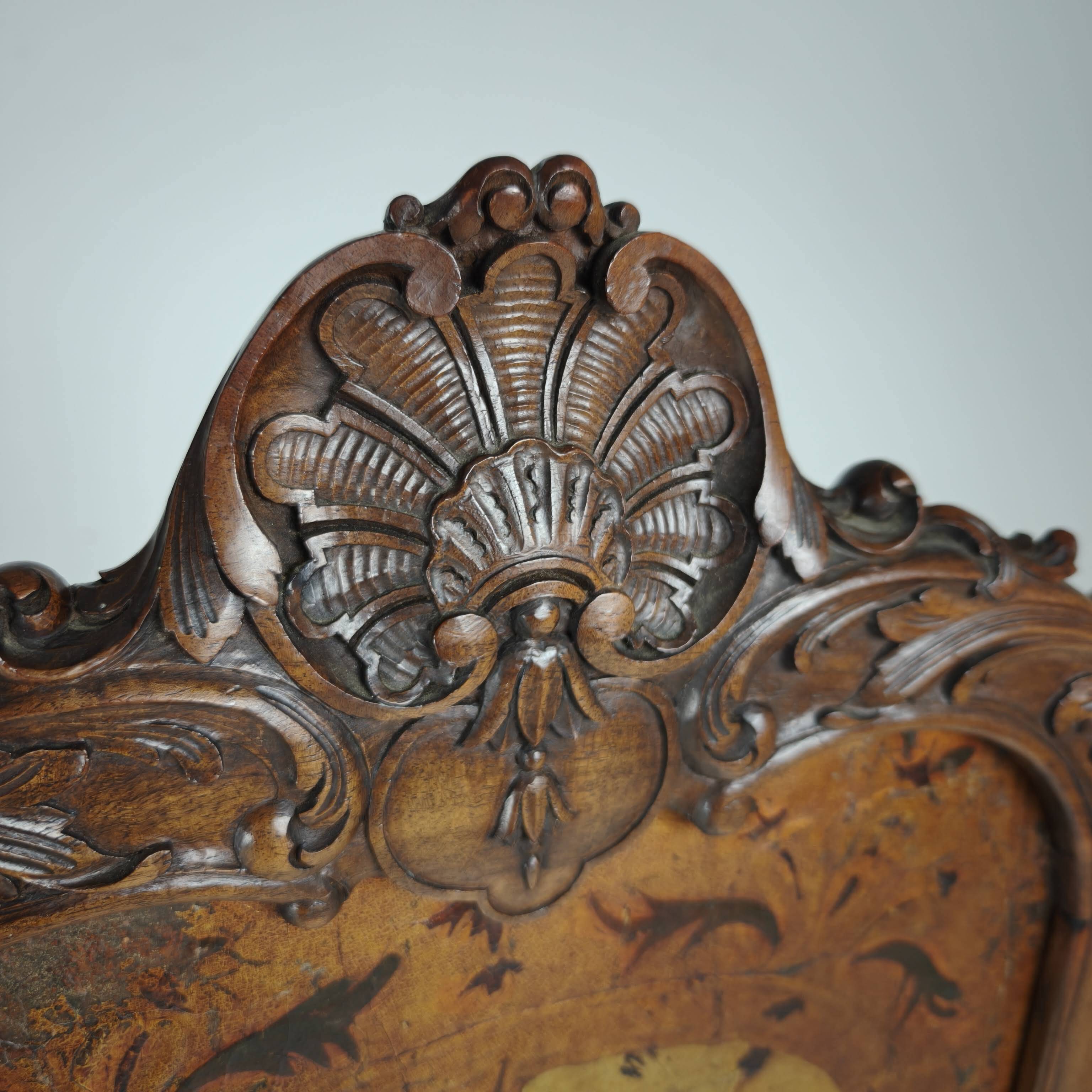 Gilt Leather Room Divider with Rich Carving, Circa 1860