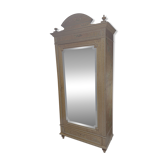Mirror wardrobe from the late 19th century – painted bird's-eye maple
