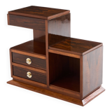 Art Deco Modernist Rosewood Brass Sewing Cabinet circa 1940