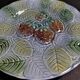 Strawberry barbotine plate Salins les Bains 20th century