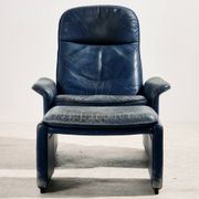 Fauteuil en cuir Ds 50 et ottoman par De Sede, ensemble de 2