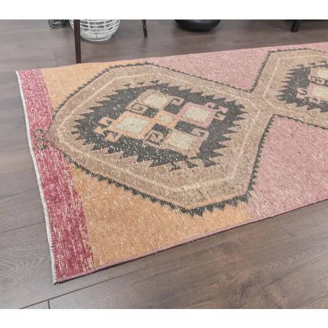 1970s vintage Turkish hand-knotted runner 99x392