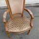 Solid wood and velvet armchair in Louis XVI style