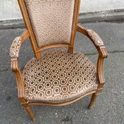 Fauteuil en bois massif et velours style Louis XVI