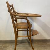 Baby high chair in curved beech