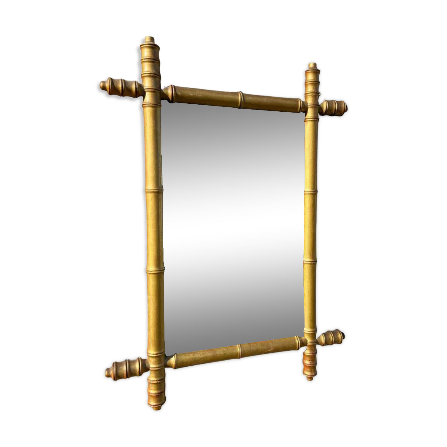 Mirror mirror vintage style Faux bamboo gilded, 58x42 cm