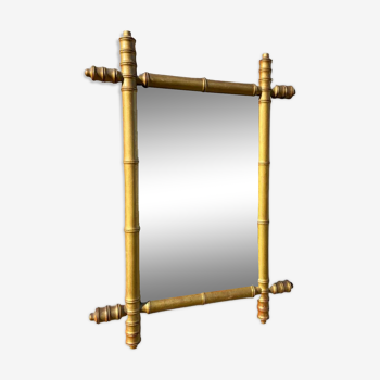 Mirror mirror vintage style Faux bamboo gilded, 58x42 cm