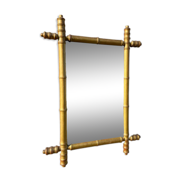 Mirror mirror vintage style Faux bamboo gilded, 58x42 cm