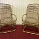 Pair of vintage rattan armchairs, Italy 1950