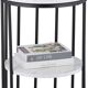 Relaxdays Side Table, 2 Marble Look Tabletops, Metal and MDF, H x D: 57 x 40 cm, for Living Room, White and Gold