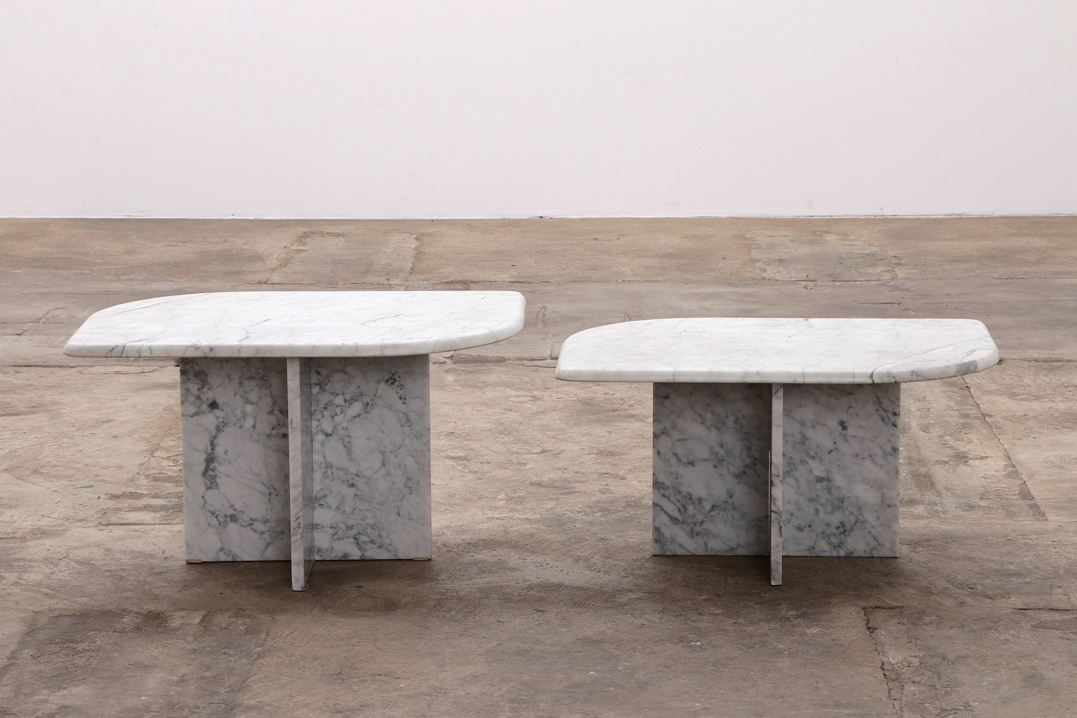 Set of Two Marble Tables - Italian Design, 1980s