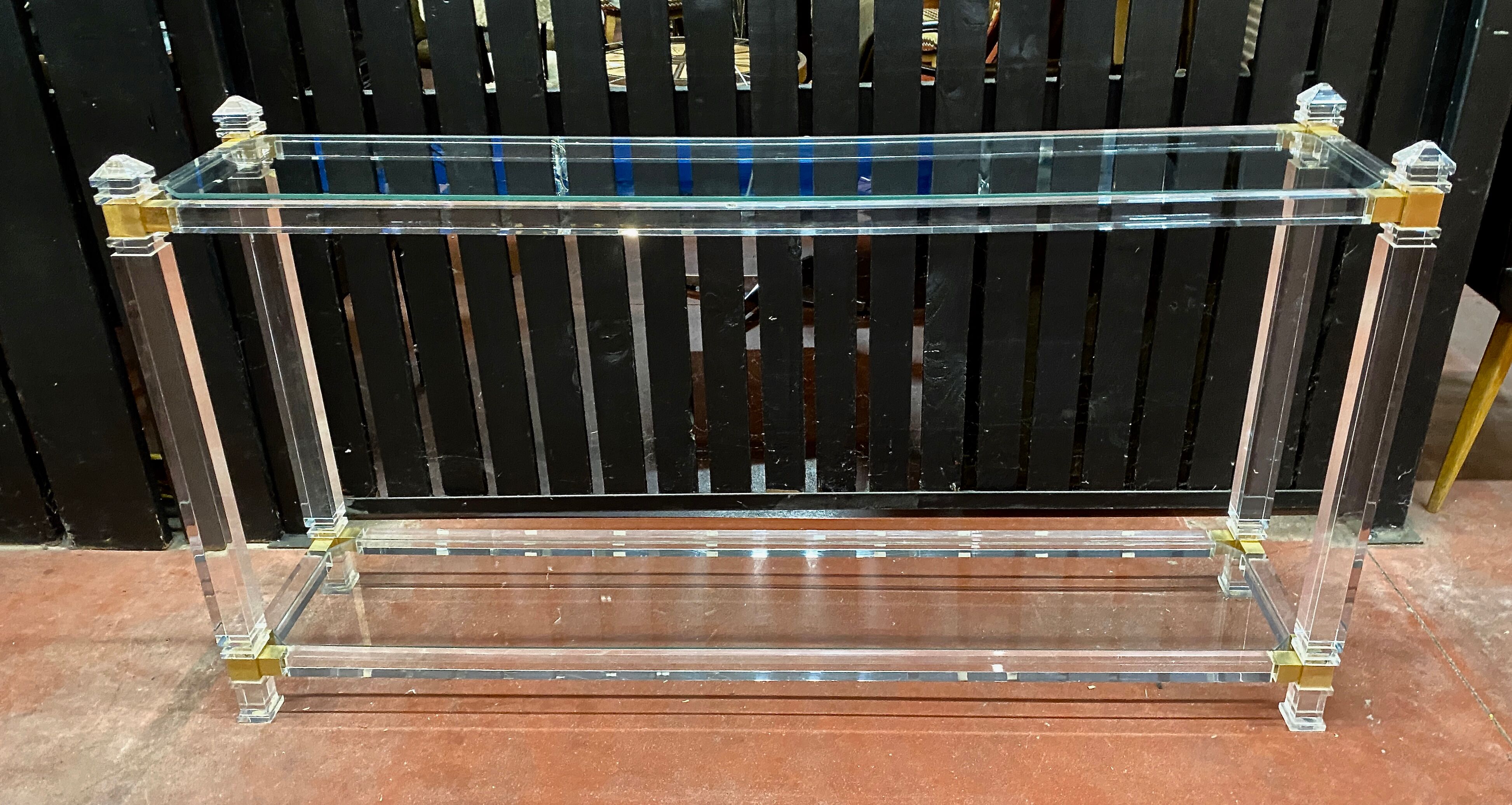 Plexi console double glass tray