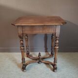 Walnut serving trolley, bedside table, console