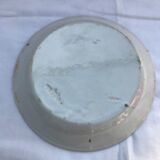 Ancient Plate Deco Ceramics White Drawings Flowers Painted Vintage