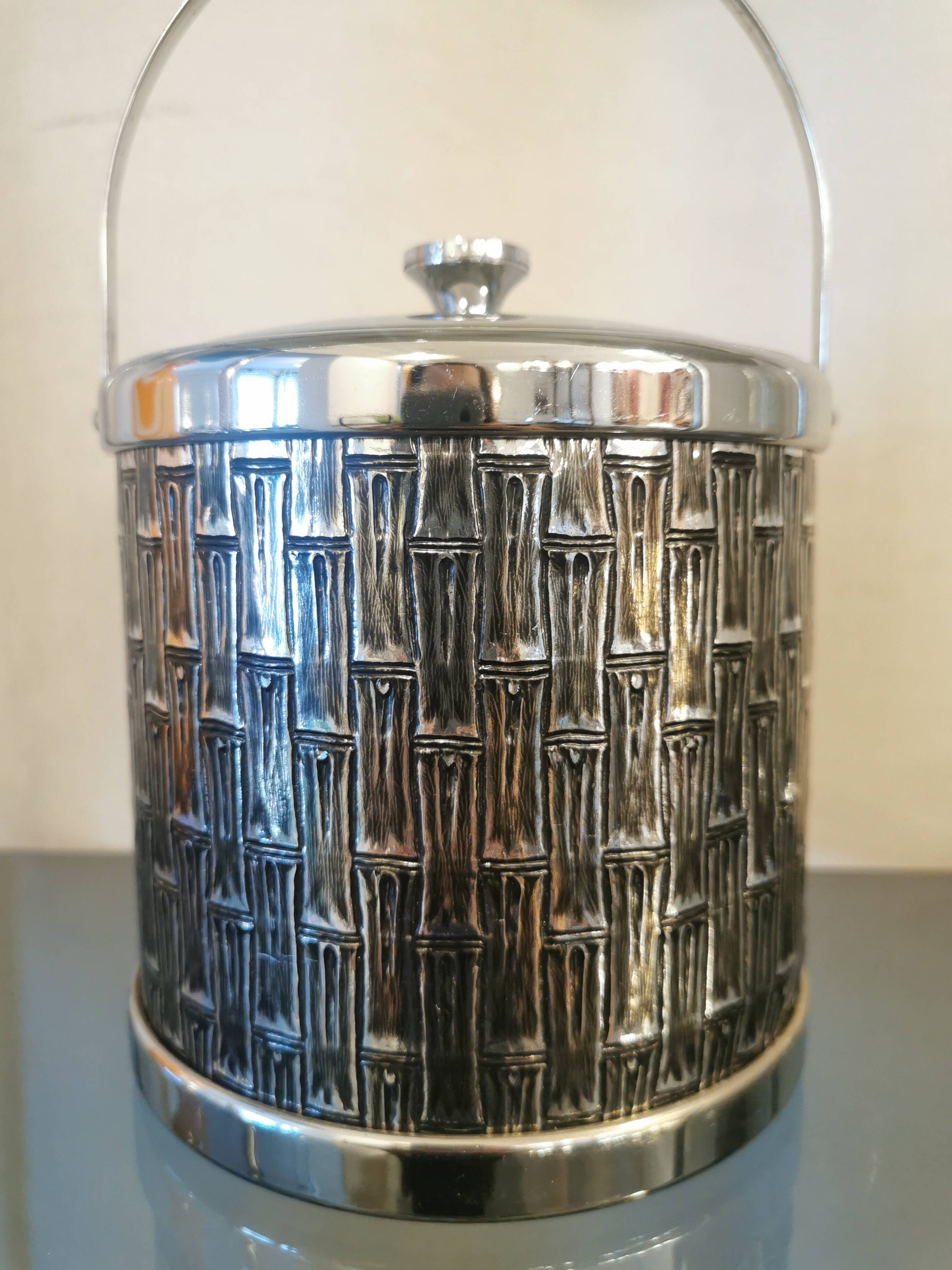 Vintage bamboo ice bucket 70s