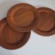 Set of 12 plywood rosewood and teak plates by Morsbak, Denmark 1960s
