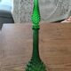 Italian carafe in Empoli glass, Boules model, green color, year 60.
