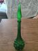 Italian carafe in Empoli glass, Boules model, green color, year 60.