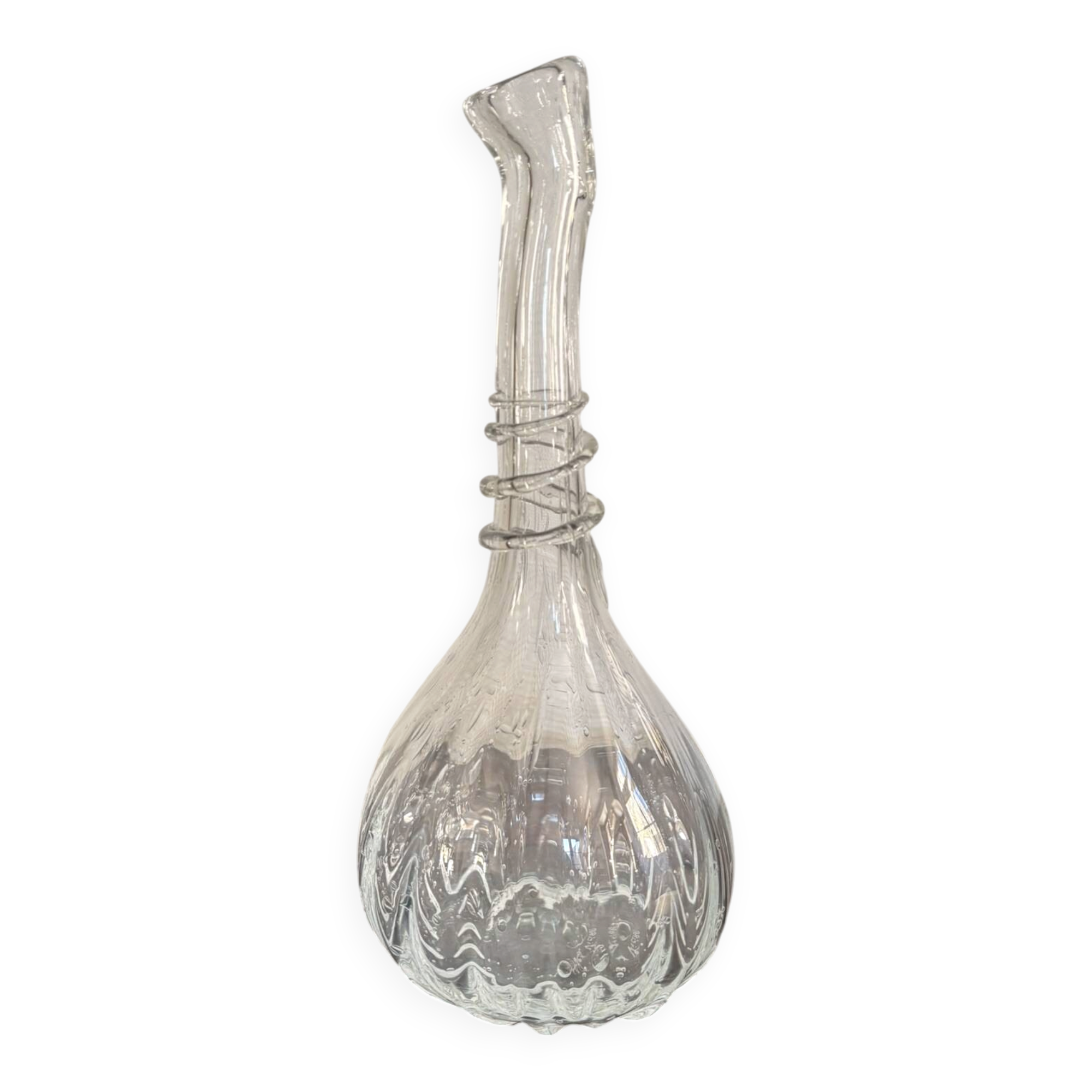 Ancient Sculpture Bottle Carafe Vase Soliflore Blown Glass Alex Vieira
