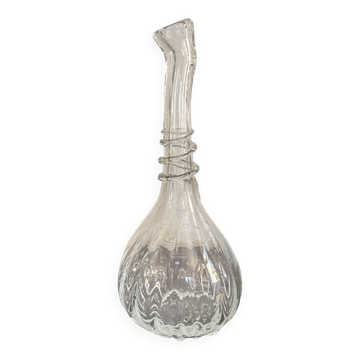 Ancien Sculpture Bouteille Carafe Vase Soliflore Verre Soufflé Alex Vieira