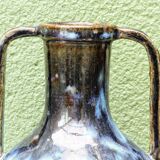 Blue flamed stoneware vase, Art Nouveau style, Reflex