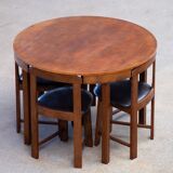 Table set and built-in chairs (x4) Vintage Scandinavian 1960