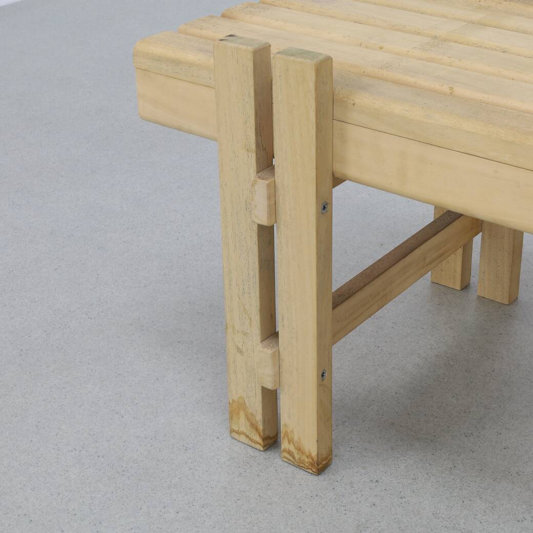 Vintage Low Slatted Bench