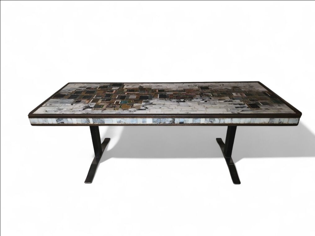 Table basse - Circa 1960 - Mosaïque de marbre et pierres naturelles