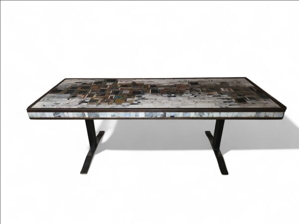Table basse - Circa 1960 - Mosaïque de marbre et pierres naturelles