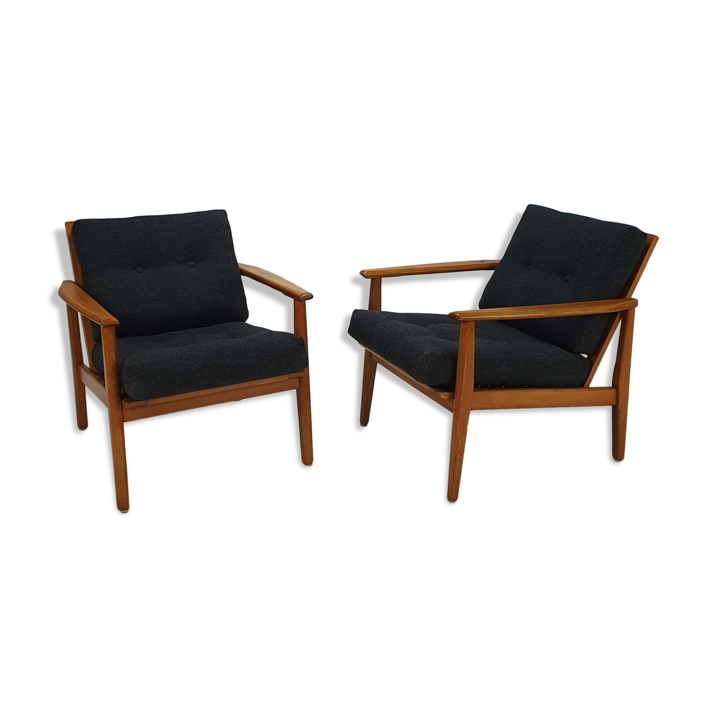 Set of 2 Mid Century scandinavian Lounge chairs, 1960s