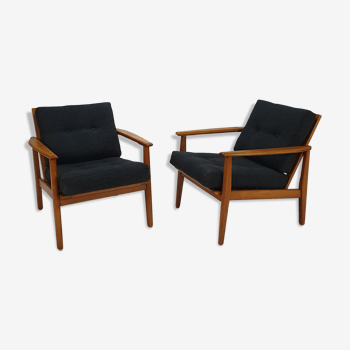 Ensemble de 2 fauteuils scandinaves du milieu du siècle, années 1960